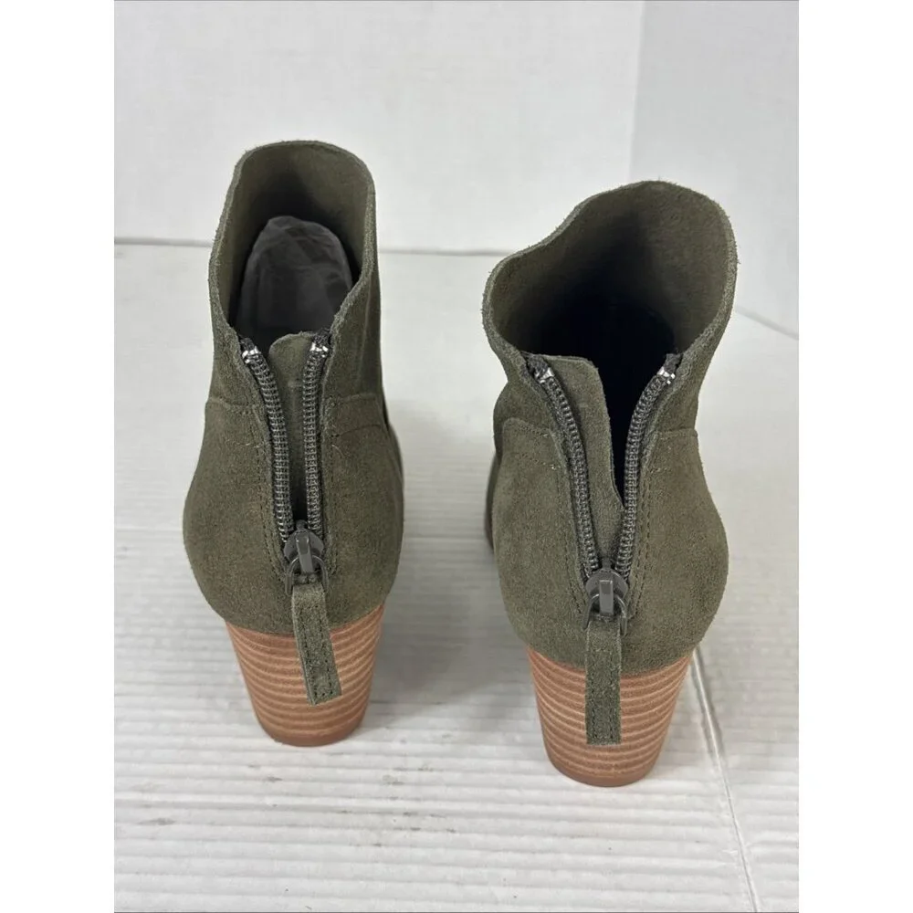 Violet & Red‎ Cupid Bootie Boot Women's 7.5M Olive Suede Leather NWOB 9325